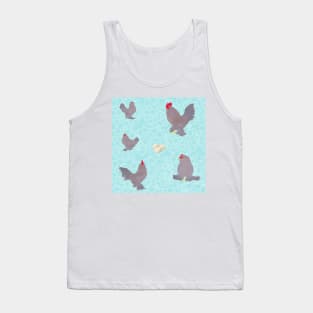 Porcelain Belgian D'Uccle Pattern Blue Tank Top